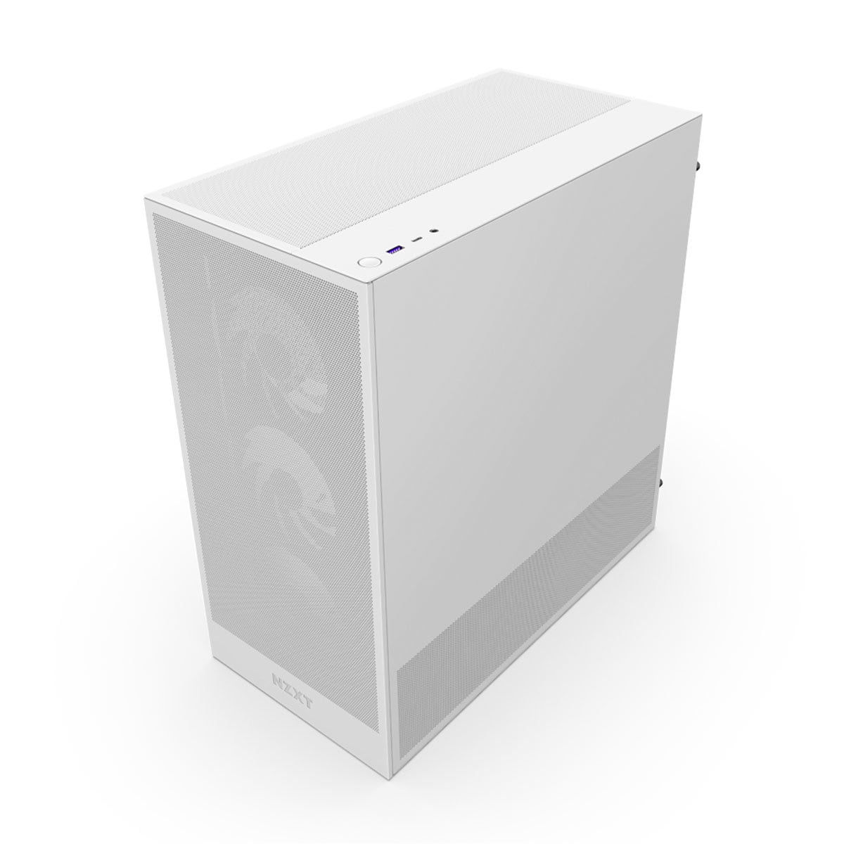 NZXT H5 Flow RGB Compact Tempered Glass ATX Mid-Tower Airflow Computer Case, White