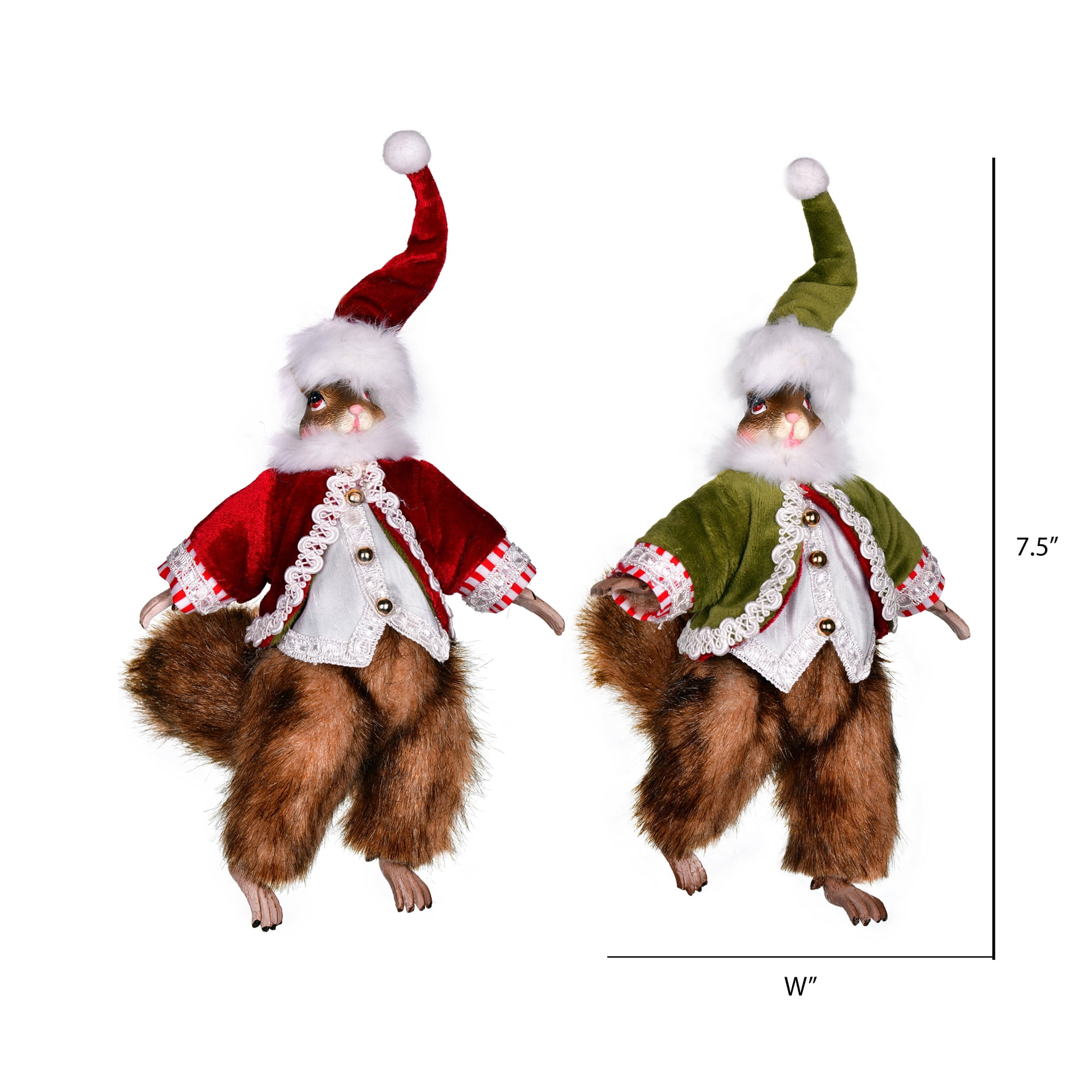 Vickerman 7.5" Candy Wonderland Collection Squirrel Ornament Assortment, Pack of 2