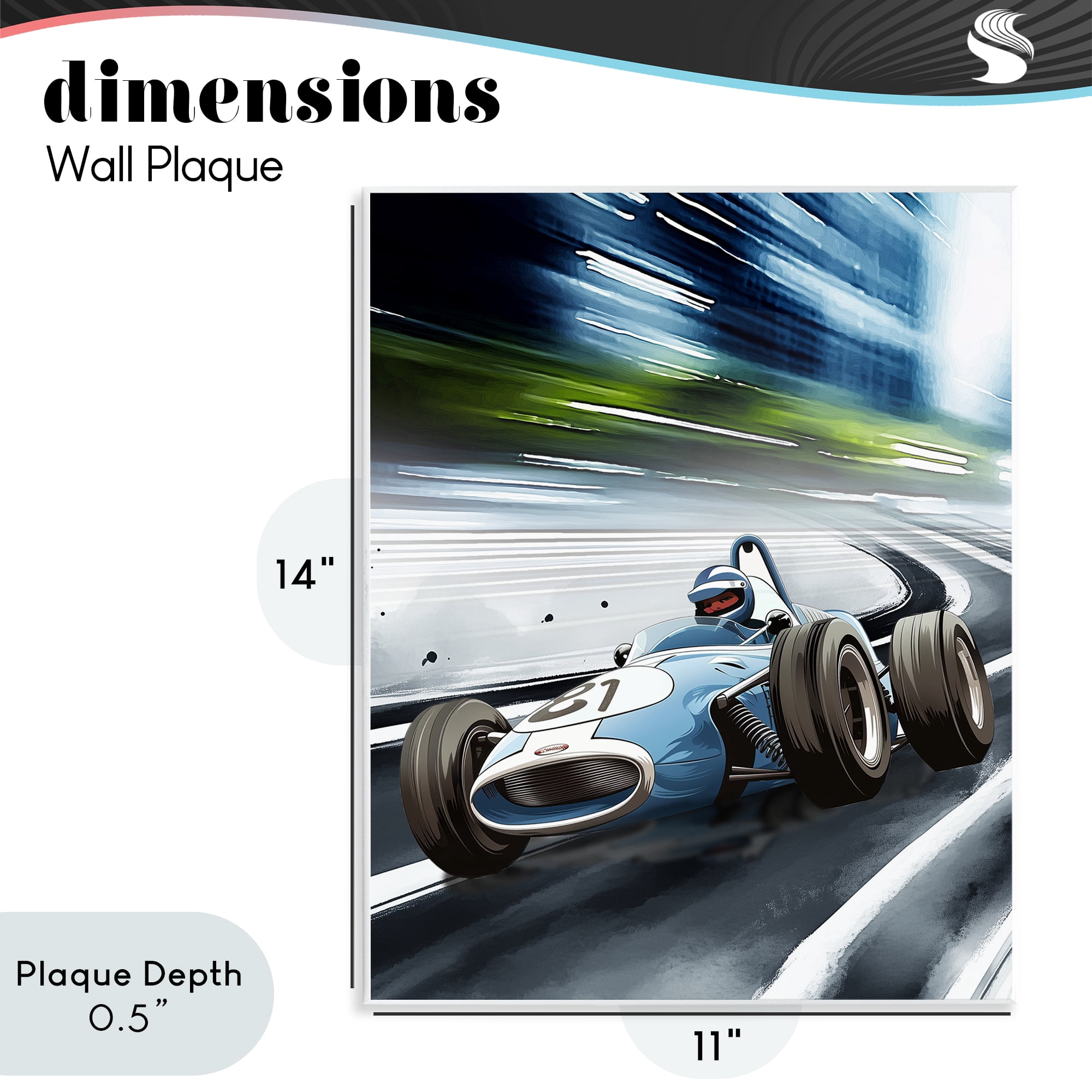 Stupell Industries Speeding Racecar Driver Wall Plaque Art, design by Christine Simpson Art