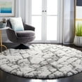 thumbnail image 2 of SAFAVIEH Horizon Milica Abstract Shag Area Rug, Ivory/Green, 6'7" x 6'7" Round, 2 of 8