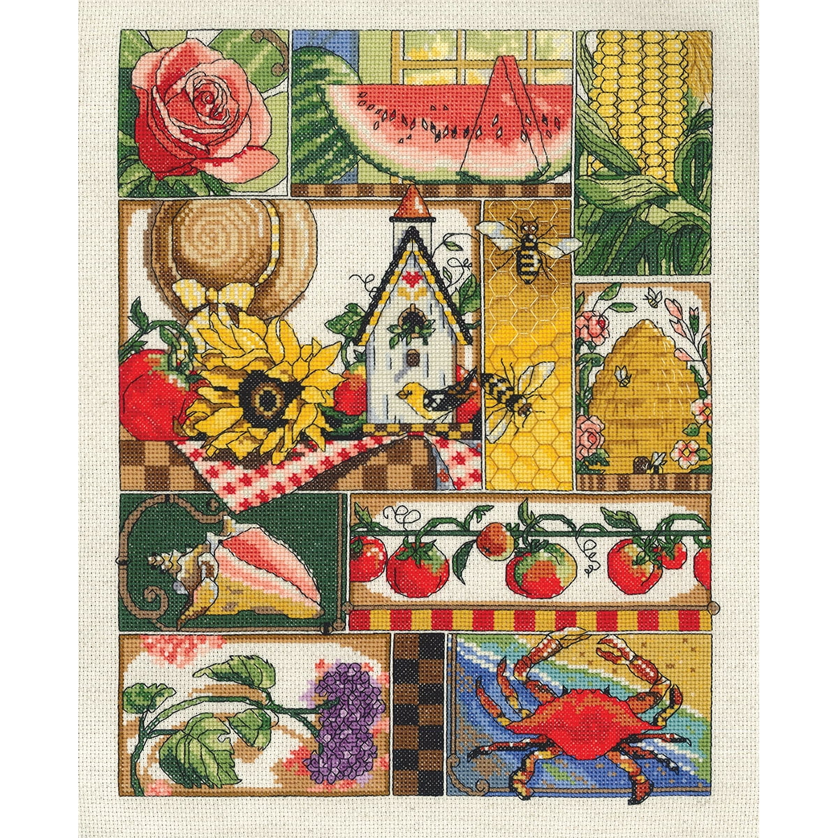 Janlynn Counted Cross Stitch Kit 11"X14"Summer Montage (14 Count)