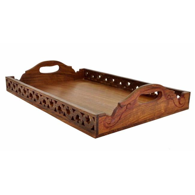 Wooden Trays with Handles, Brown