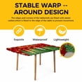 thumbnail image 4 of Red Christmas Tree Table Cloths for 5 Foot Rectangle Tables, Green Xmas Tree Snowflake Stars Winter Patio Waterproof Elastic Fitted Tablecloths, Washable Rectangular Table Cover for Camping, 4 of 8