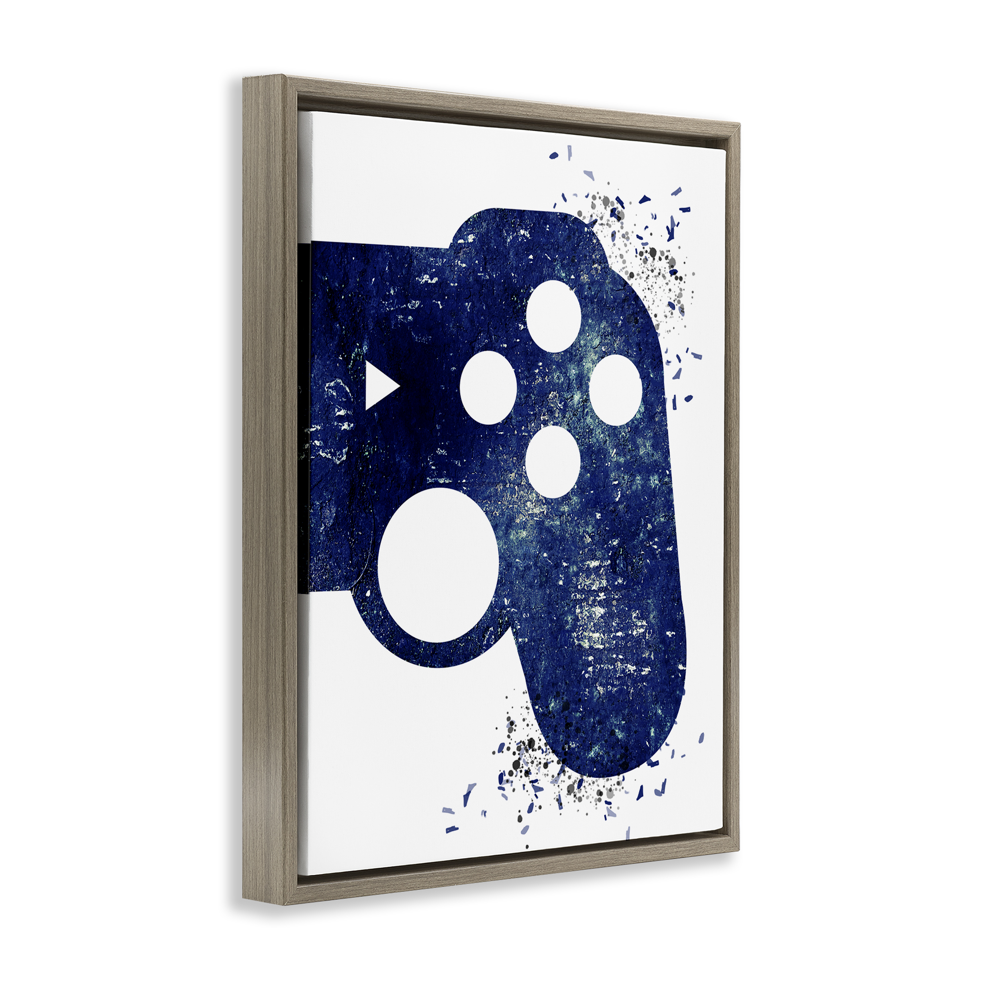 Stupell Industries Distressed Detail Gamer Entertainment Painting Brown Floater Framed Canvas Art Print Wall Art, 25 x 31