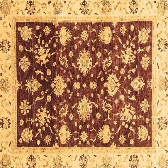 Ahgly Company Indoor Square Oriental Brown Traditional Area Rugs, 4' Square