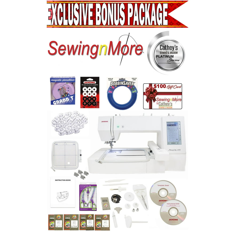 Janome Memory Craft 400E Embroidery Machine w/Exclusive Platinum Series