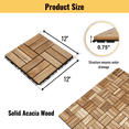 thumbnail image 3 of 30 PCS Interlocking Deck Tiles, 12" x 12" A-cacia Wood Floor Tiles, Waterproof Outdoor Flooring for All Weather Use - Patio, Backyard, Poolside (Yellow), 3 of 9