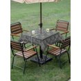 thumbnail image 3 of Outdoor Tablecloth with Umbrella Hole and Zipper, Blue Boho Square Table Cloth 60x60 Inch Waterproof Tablecloth, Vintage Ethnic Tribe Abstract Art Floral Picnic Table Cover for Patio Camping, 3 of 7