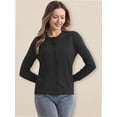 thumbnail image 4 of Women's Crew Neck Button Down Long Sleeve Cardigan for Women Classic Soft Ladies Cardigan Sweater Coat, 4 of 5