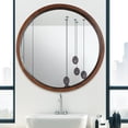 thumbnail image 2 of Miroir Rond en Lin avec Bord Épais 30 Pouces, 2 of 2