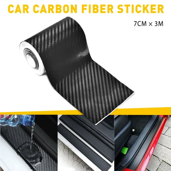 Car Cover Fiber Door Scuff Protector Panel Sill Carbon Step Accessory Universal