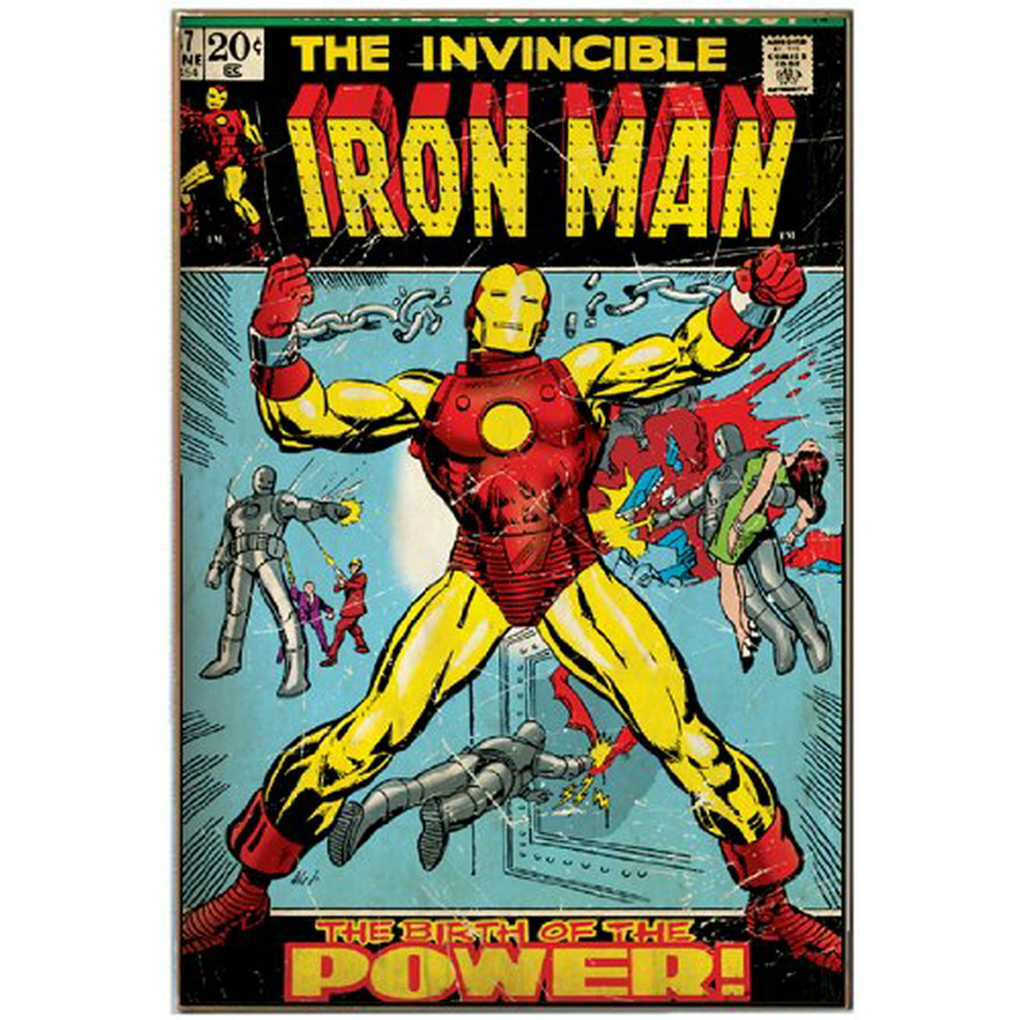 Silver Buffalo Mc5336 Marvel Comics Iron Man Wood Wall Decor 13 X19 Inches Walmart Canada