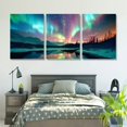 thumbnail image 5 of Aurora Borealis Canvas Wall Art Colorful Northern Lights Wall Decor Snow Mountain Forest Lakes Pictures Living Room Decor Frame, 5 of 6