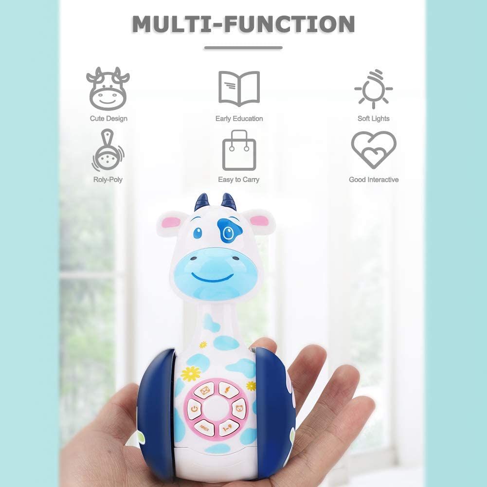MoBeauty Cute Tumbler Doll Roly-Poly Baby Toys with Rattles LED Light Toddler Sound Learning Early Education Musical Toys for Babies 6 Months+ Wobbler Toy Baby Robot Dog MoBeauty Cute Tumbler Doll Roly-Poly Baby Toys with Rattles LED Light Toddler Sound Learning Early Education Musical Toys for Babies 6 Months+ Wobbler Toy Baby Robot Dog