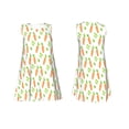 thumbnail image 7 of Yiaed Vegan Fruit Carrot Print Women's Sleeveless Dress, Loose Fit Summer Dress, Casual Sleeveless Dress for Women, 7 of 7