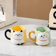 thumbnail image 4 of Taza de cerámica HappyWare Gatito con relieve Kawaii 500ml diseño amarillo, 4 of 4