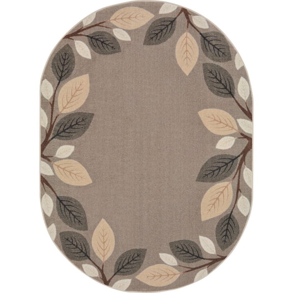 Breezy Branches 5'4" x 7'8" Oval Area Rug In Color Neutral-Color:Neutral,Material:Nylon