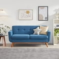 thumbnail image 6 of Tbfit 67" W Loveseat Sofa, Mid Century Modern Decor Love Seat Couches for Living Room, Button Tufted Upholstered Small Couch for Bedroom, Solid and Easy to Install Love Seats Furniture, Navy Blue, 6 of 6