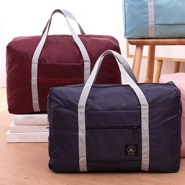 Bolsa de viaje plegable - Bolsa de gimnasio plegable de 25L con correa para equipaje, azul oscuro, 48x32x16cm