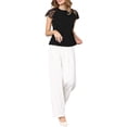 thumbnail image 2 of INSPIRE CHIC Women's Lace Short Sleeve Tops 2026 Casual Summer Blouse Tee Shirt S Black, 2 of 5