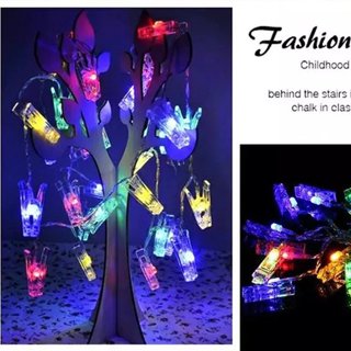 Vikakiooze Home Decor Clearance 1.5m 10 LED Hanging Card Picture Clips Photo Pegs String Light Lamp Indoor Decor