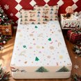 thumbnail image 4 of Erosebridal Christmas Tree Zipper Queen Comforter Set with Fitted Sheet and 2 Pillowcases, Rustic Truck Zipper Bedding Set, Peach Tan, Christmas Reversible, 4 Pieces, 4 of 7