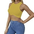 thumbnail image 2 of Womens Tops Sexy Sleeveless Crewneck Ribbed Knitted Tank Crop Tops for Women Shirts for Women, 2 of 4