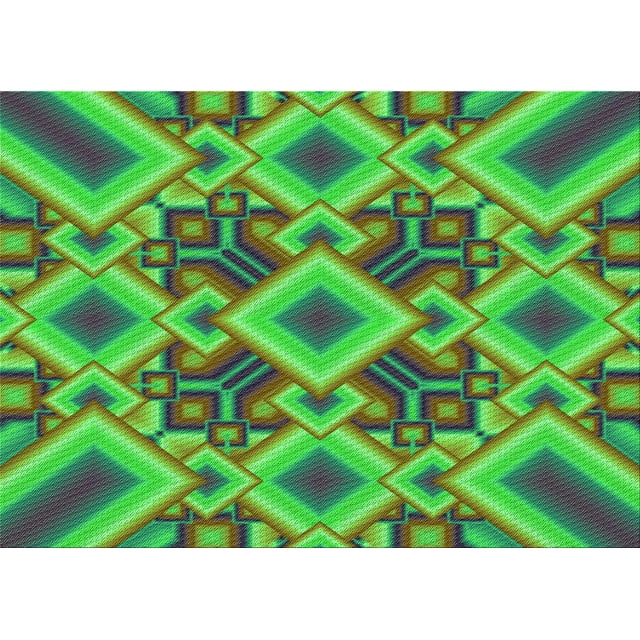 Ahgly Tapis Rectangulaire Lavable en Machine Intérieur Transitionnel Vert Néon, 3 Pieds x 5 Pieds