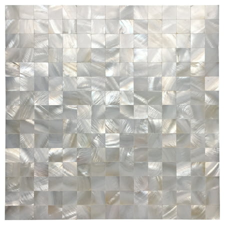 White Seamless Mother of Pearl Tile Shell Mosaic For Bathroom/Kitchen Backsplashes 12
