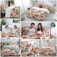 thumbnail image 5 of Cal King 4 Piece Bedding Set Red Mushrooms Maple Leaves on Retro Soft Breathable Duvet Cover and Pillowcase,Rural Plant Duvet Cover Set Washable Bed Sheets for Bedroom Dormitory Guest Room, 5 of 9