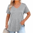 thumbnail image 5 of yoeyez Women's Sparkly Plus Size T-Shirt Glitter V-Neck Short Sleeve Tee Fashion Casual Loose Fit Evening Outings Party Tops Silver,XXXXXL, 5 of 7