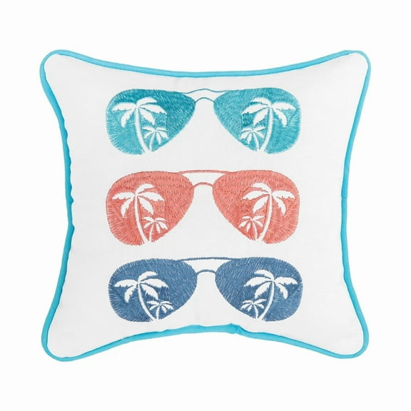 Beachin Embroidered Small Petite Throw Pillow