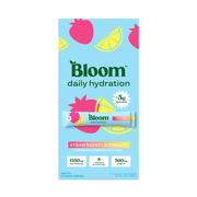 Bloom Nutrition Daily Hydration + Protein Powder Drink Mix , Strawberry Lemonade, 5 Count
