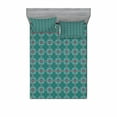 thumbnail image 2 of Vintage Bedding Set with Sheet & Covers, Traditional Vibrant Tile Pattern Abstract Spanish Motifs, Printed Bedroom Decor 2 Shams, 4 Sizes, Jade Green Pale Blue Red, by Ambesonne, 2 of 3