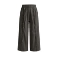 thumbnail image 4 of VV AVEORS Womens Wide Leg Palazzo Pants Paperbag High Waisted Ruffle Front Dressy Casual Pants Cropped Trousers With Pockets Gray S, 4 of 6