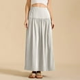 thumbnail image 4 of RUTAYY Women Pleated Flowy Long Skirts High Waist Maxi Skirt With Pocket Solid Color Smocked Boho Pleated Skirts, 4 of 8