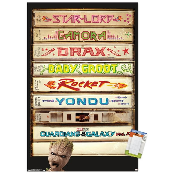 Marvel Cinematic Universe - Guardians of the Galaxy 2 - Tapes Wall Poster, 14.725" x 22.375"