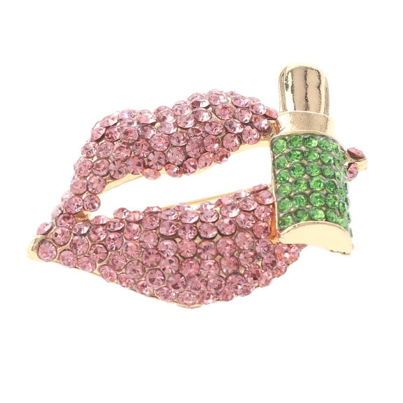 Crystal Lips Brooch