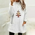 thumbnail image 2 of Darzheoy Womens Christmas Tops Thermal Fall Winter Casual Long Sleeve Plus Size Sweatshirts Printed Solid Color Graphic Round Neck Plush Thickened Hoodless Blouses, 2 of 4