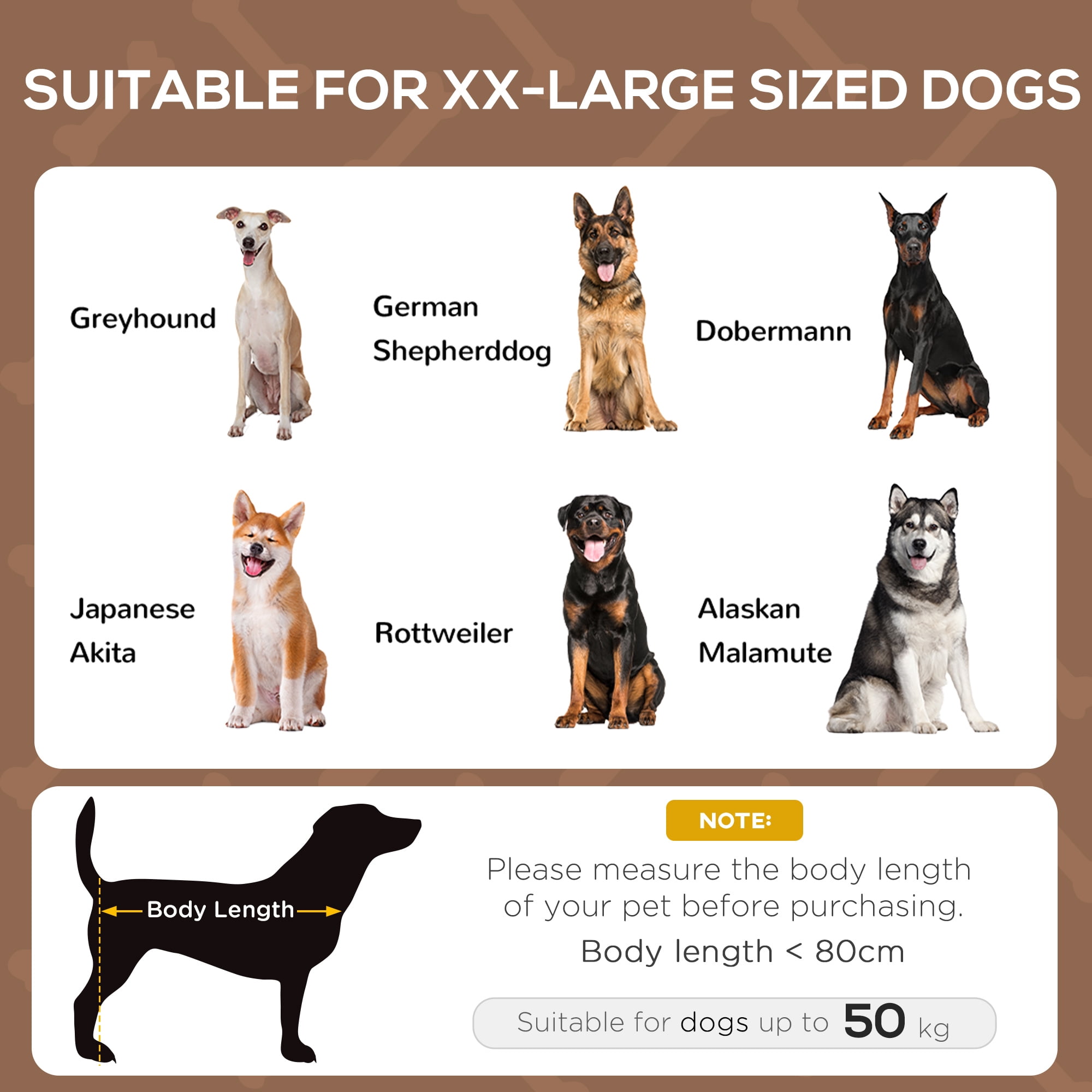48 Inch Elevated Dog Bed with Removable UV Protection Canopy, Outdoor Breathable Mesh Dog Cot, 9" Elevated Airflow Supports Up to 110lbs, Portable Pet Bed for Camping Backyard, Coffee