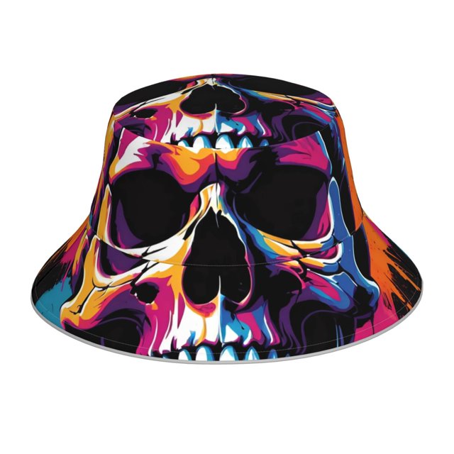Balery Colorful Skull Sombreros para el sol para hombre y mujer, sombrero de pescador con UPF 50+