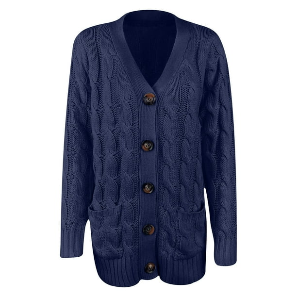 Navy blue top cardigan walmart
