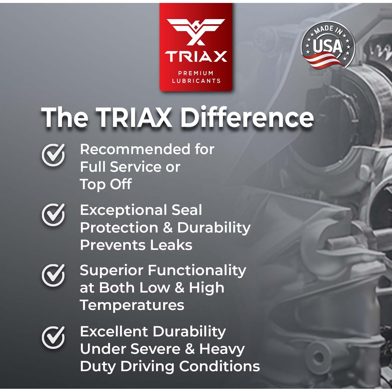 TRIAX DX6 LV ATF, Full Synthetic, Automatic Transmission Fluid (5 Quart)
