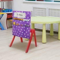 Denhf Chair Pockets for Classrooms, Seat Sacks with Lable Slot and Storage Pocket, Chair Bags for Home Office Supplies, Seat Pockets for Classroom Chairs, 18.9" x 16.1", Purple