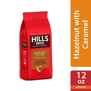 Hills Bros. 100% Arabica Ground Coffee, Hazelnut with Caramel Light Roast, 12 oz