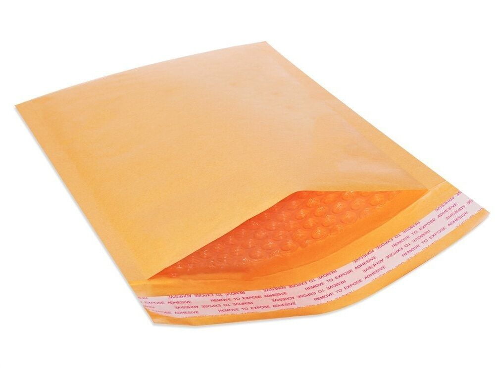 250 #00 5x10 Kraft Ecolite Bubble Mailers Padded Envelopes Bags Self Seal 5 x 10 