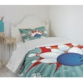 thumbnail image 4 of Ambesonne Bowling Party Quilted Bedspread Set 2 Pcs, Retro Comic Blast, Twin Size, Multicolor, 4 of 6