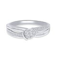 thumbnail image 3 of AFFY 1/10 Carat Round Shape Natural White Diamond Promise Ring For Women's In 14K White Gold Plated 925 Sterling Silver Sterling Silver (0.1 Cttw, I2-I3 Clarity), Ring Size-11.5, 3 of 4