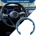 thumbnail image 3 of Funda para volante de cuero artificial PU ABS Protector de volante de automóvil 14.96" Azul Haze 1 Pc, 3 of 6