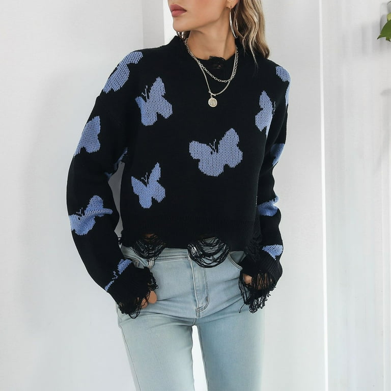 Black butterfly sweater new arrivals